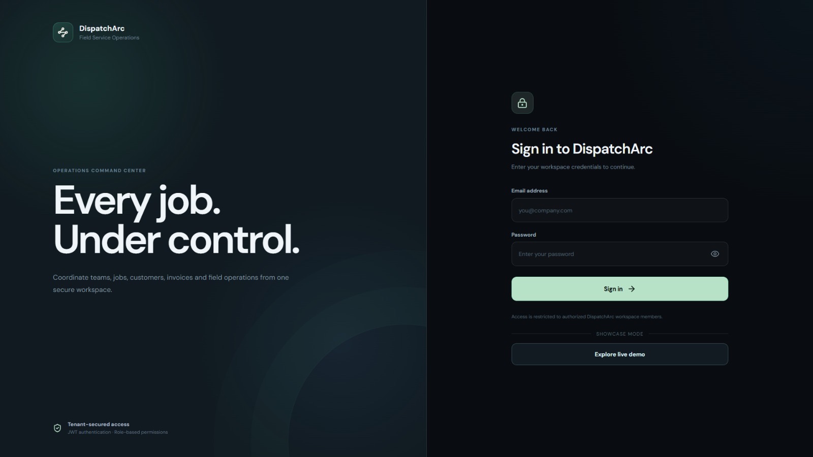 DispatchArc website screenshot